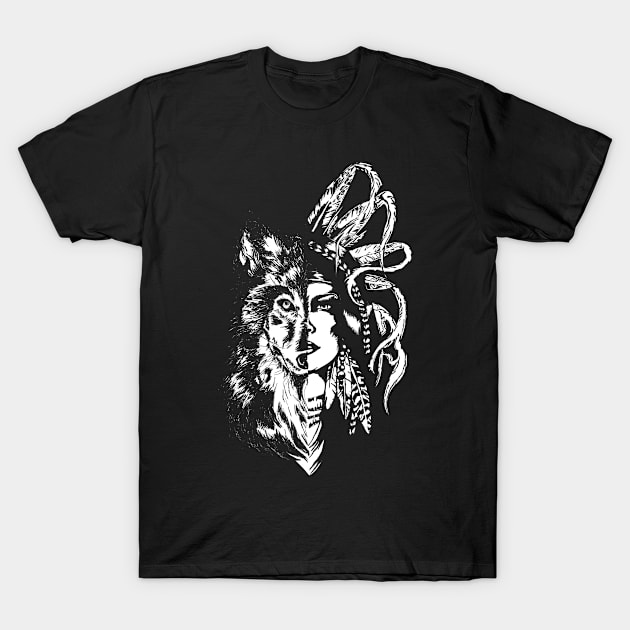 Indian Wolf T-Shirt by FashionFuture